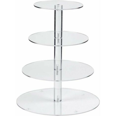 Cupcake Stand, 4 Tier Cake Stand, Acrylic Round Stand for Wedding, Party, Birthday, Baby Shower and Cake Dessert (1/5)