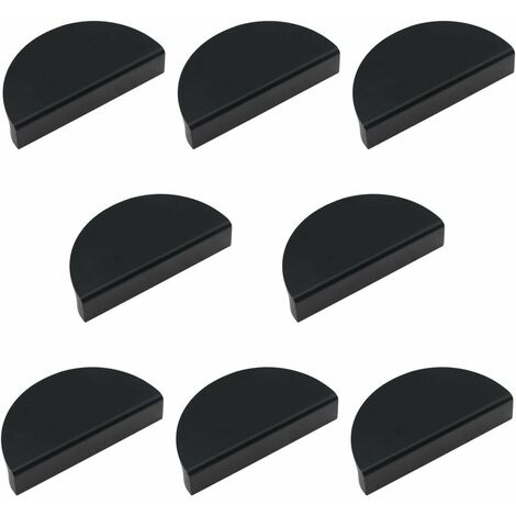 Set of 8 Aluminum Alloy Half Moon Shaped Drawer Pulls - Decorative Door Knobs (Matte Black) Matte Black (1/5)