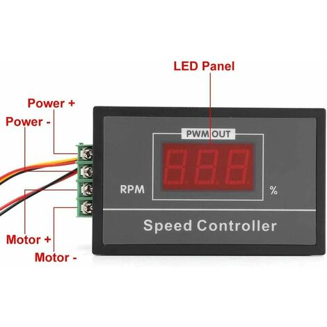 Variable Speed Control Display 6V12V24V48V Digital Display PWM DC Motor Speed Controller Stepless ...