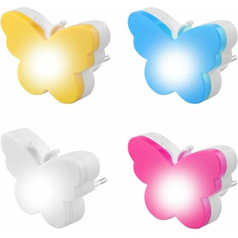 LED Night Light Lamp Socket Kids 4 Pieces Baby Night Light Lamp Socket Light, with Interior for Nursery Room Decoration Girls Gift (1/5)