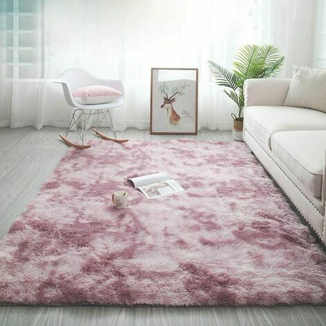 Shaggy Living Room Rug 160 x 230cm Pink Plush Soft Polypropylene Fiber Rug Non-Slip Bedroom Rug (1/5)