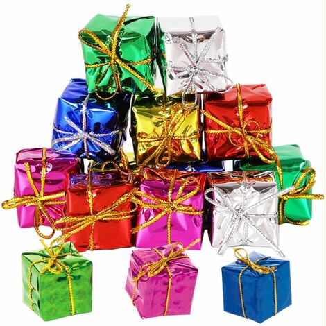 48pcs Mini Gift Boxes Christmas Tree Decoration Christmas Decorations Indoor and Outdoor Decoration for Christmas (Color) (1/5)
