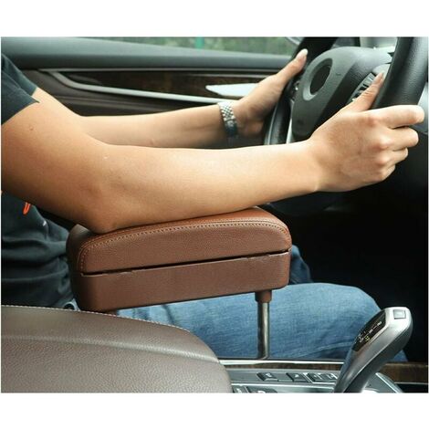 Universal Armrest Padded Elbow Extension for Armrests, Adjustable, Comfort Height, Elbow Pad, Elbow, Wrist Wrap, Center Console Adjustable and Comfortable (Brown) (1/5)