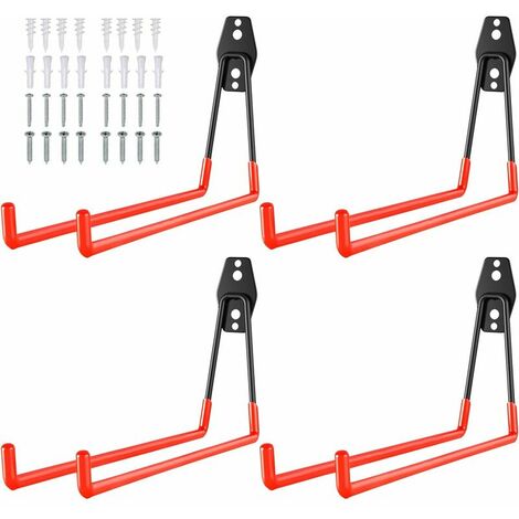 Garage Storage Hook 4pcs Garage Hooks Steel Wall Mounted Bike Hook Garage Storage Utility Hooks for Loose Items, Bikes, Ropes, Ladders, etc (1/5)