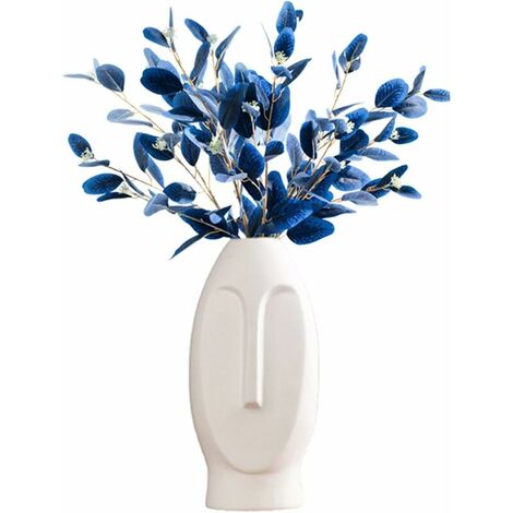 18cm White Human Face Ceramic Vase Modern Decorative Vase Abstract Art Flowerpot for Office Home Centerpiece Wedding Decoration (1/5)