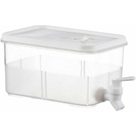 Drink Dispenser with Tap, Fridge Water Dispenser, Plastic Water Dispenser with Lid, Transparent, for Parties, Weddings, Restaurant (5L)
