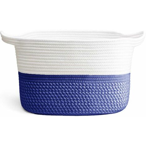 Cotton Rope Laundry Hamper, Woven Baskets, Durable, With Handle, Toy Storage / Cotton Rope Home Storage Containers To Organize Washing, Storage Hamper (1/5)