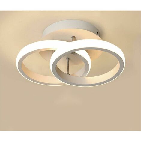 LED Ceiling Light, 18W 1800LM 3000K-6500K, Modern Auto Ceiling Lamp, Indoor Wall Light for Bedroom Kitchen Balcony Corridor Living Room Garage (2-Rings) (1/5)