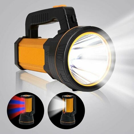 Ultra Powerful Led Torch USB Rechargeable Flashlight,Big 4 Battery 10000mah Super Bright High 6000 Lumen Long Range,for Household Camping Emergency