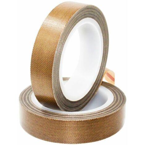 High Temperature Teflon Tape Tape PTFE Adhesive Tape for 3D Printer/Vacuum Packing Machine - Heat Resistant up to 260°C, 13mm x 10m, 2 Pieces (1/5)