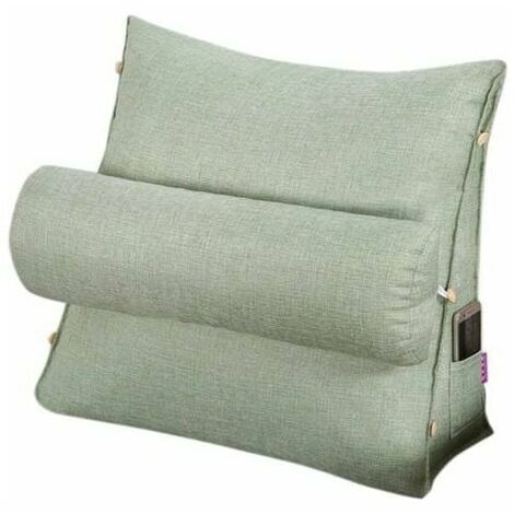 Reading and TV pillow, back wedge cushion pillow with adjustable and pockets, triangle back pillow, neck support bed pillow, sofa rest cushion, removable and