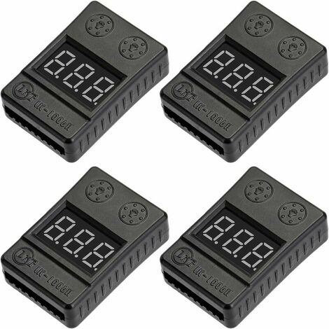 4pcs LiPo Battery Checker 100dB Low Voltage Buzzer Alarm with LED Display for 1-8S RC Lipo Life LiMn Li-ION Battery (1/5)