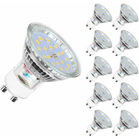 LED GU10, 5W 60W Equivalent, 600lm, Warm White 2700K, 120° Wide Beam, LED Spot Light Bulbs, Pack of 10 (1/5)