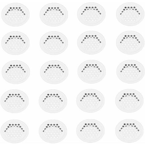 Aerartion Grille 20 Pieces Ventilation Grille 35mm Ventilation Grille Ventilation Grille Ventilation Grille Hole Stainless Steel White Round Ventilation Grille for Kitchen Cabinet Furniture (1/5)