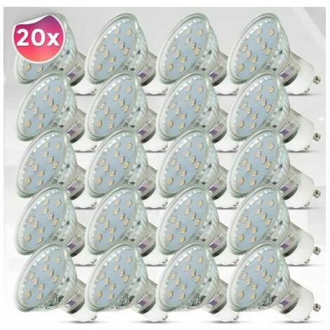 20x energy-saving GU10 LED bulbs, 3 watts, replaces 35 watts of halogen (1/5)