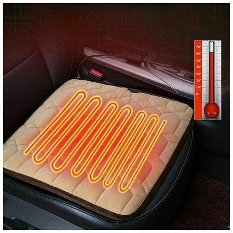 Heated Car Seat Cushion 12V/24V Portable Car Back Massager Heating Ventilation Function Winter Driving (1/5)