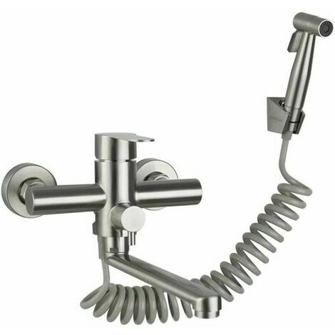 Kitchen Wall Mounted Faucet Wall Mounted Spray Gun Sink Stainless Steel Hot and Cold Water Faucet Kitchen Wall Mounted Laundry Rack Swivel Wall Mounted Kitchen Faucet