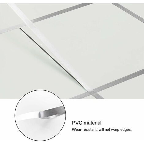 Self Adhesive Tile Decorative Adhesive Tape, Waterproof Joint Line Tape, for Floors, Walls, Ceilings, Doors and Windows, Home Deco (1(2cm50m),Silver)