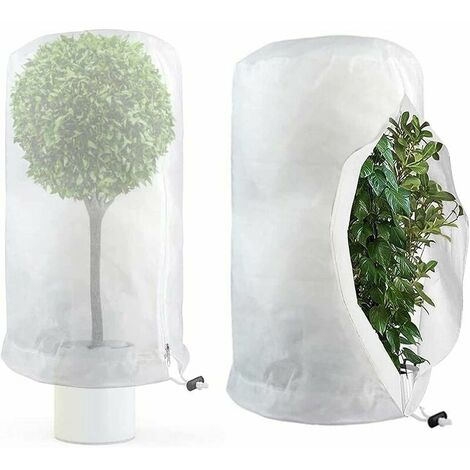 Set of 2 Winter Protection for Plants - Protection Against Frost - Winter Protection for Plants Large Potted Plant Bag 80 x 100 cm Anti-tear with Zipper Drawstring (1/5)