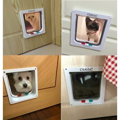 Large Cat Flap (External Size 28 x 24.9 cm), Large Cat Flap with 4-Way Lock, Weatherproof Cat Flap for Pets 63 cm in Circumference