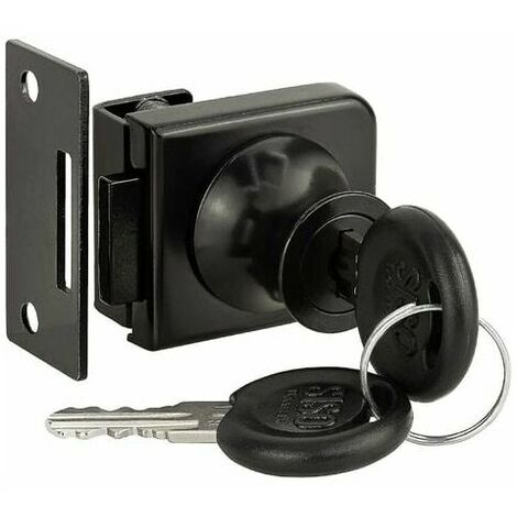 Cylinder Lock for Furniture Cabinet Lock Showcase Lock Black for Glass Cabinets and Furniture 2 Piece Pinch Glass Door Lock (1/5)