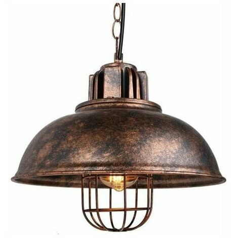 Industrial Pendant Lamp Ø33cm Industrial Chandelier Ceiling Lamp Metal Shade Decoration Lighting E27 for Living Room Kitchen Bar Loft(Copper Rust)