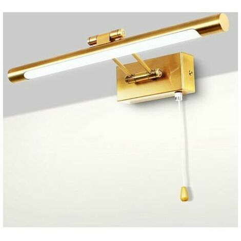 LED 8W IP44 Wall Light Bathroom Mirror Brass Indoor Lighting with Switch, 40CM 3000K Wall Lights for Pictures and Showcases Adjustable Arm Bedside Reading Lamps (1/5)