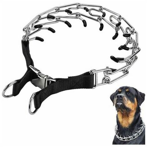 Dog Prong Training Collar, Adjustable Stainless Steel Links with Comfortable Rubber Tips, High Strength Quick Release Metal Buckle, for Small Dog (1/5)