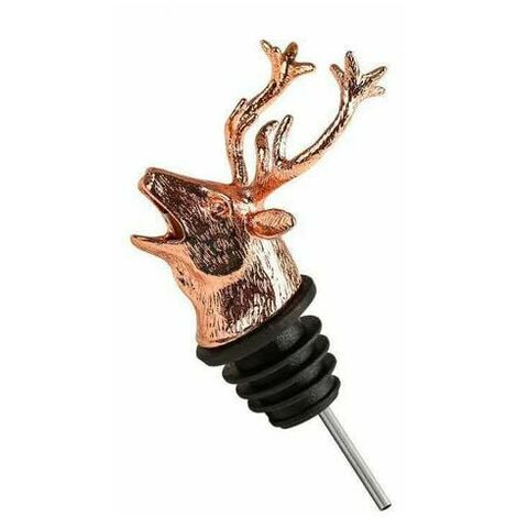 Christmas Deer Head Wine Pourer Wine Bottle Stopper (Rose Gold) 1pcs (1/5)
