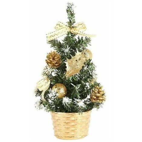 Mini Artificial Christmas Tree Table Centerpieces Table Centerpieces Artificial Miniature Christmas Tree with Ornaments Home Decoration Suitable for Christmas Valentine's Day (1/5)