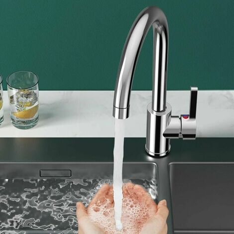 Single lever Kitchen Taps Stainless Steel Kitchen Sink Tap Mixer Single Lever 360º Swivel Spout Monobloc Mixer Taps for Kitchen Sink High Arc Kitchen Faucet