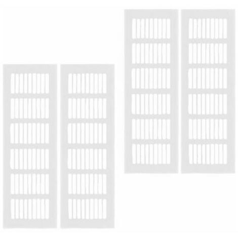 Air Vent Grille, 4 Pcs Aluminum Alloy Air Vent Grille Rectangular Air Vent Grille for Shoe Cabinet Closet Sink Kitchen Stove Closet Display Case Silver(80X250mm) (1/5)