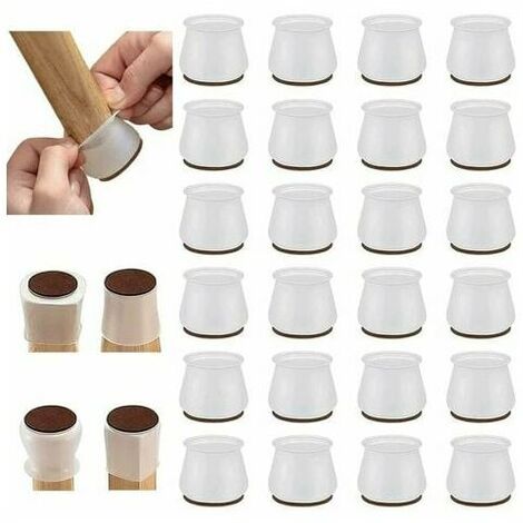 24 Pcs Rubber Chair Feet Pad Feet Table & Chair Feet - Round Furniture Feet Pads Chair Leg Covers Protectors Furniture Silicone Pad Anti-Scratch Pad Chair Pads，S