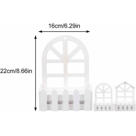 Set of 2 White Wall Planters for Wooden Hanging Planters, Wall Mounted ...