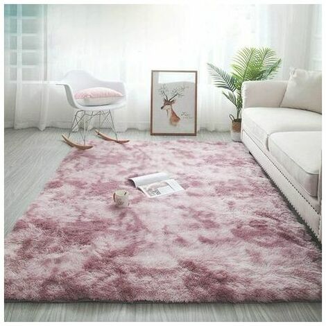 Shaggy Living Room Rug 160x230cm Pink Plush Soft Polypropylene Fiber Rug Non Slip Bedroom Rug (1/5)