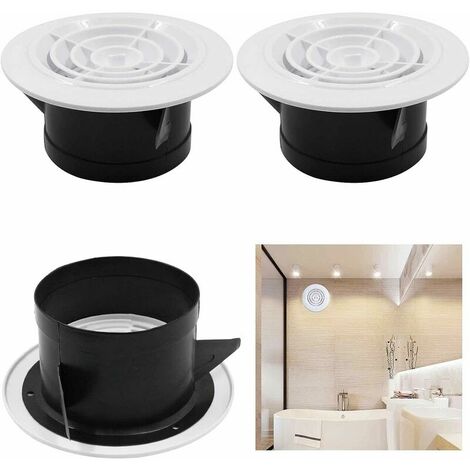 Round Plastic Adjustable Air Vent Grille - Circular Air Vent Grille for Bathroom, Kitchen, Office Can Be Used as a Home Decoration Role (100mm Disc)