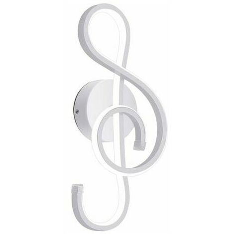 LED Wall Light Modern Creative Music Note White Indoor Wall Lamp Minimalist Wall Lamp Aluminum Art Decoration for Bedroom Living Room Stairs Cafe Hallway (6500K White) (1/5)