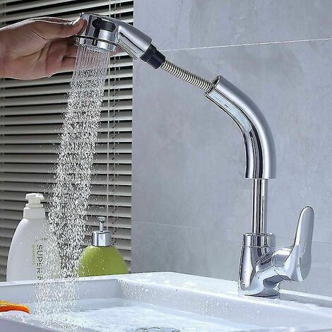Kitchen faucet with pull-out spray 360 rotating kitchen mixer tap with (1/4)