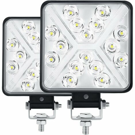 Pair 4 Inch LED Tractor Work Light 300W 12000LM 6000K 4x4 LED Headlight IP67 Motorcycle Additional LED Lights 8D Square Lens Extremely High Brightness for Tractor SUV Truck Garage , yard (1/5)
