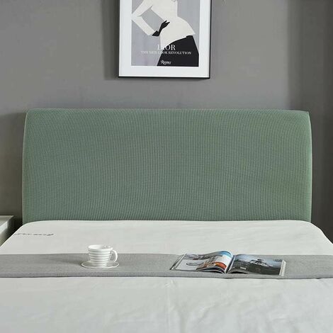 Headboard Cover Headboard Cover Inflatable Headboard Cover Solid Color Elastic Dust Cover for Upholstered Headboard (Green, 140-160cm)