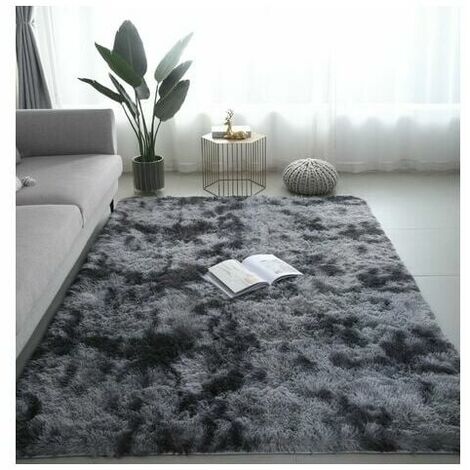 Shaggy Living Room Rug 160x230cm Dark Gray Plush Soft Non Slip Polypropylene Rug (1/5)