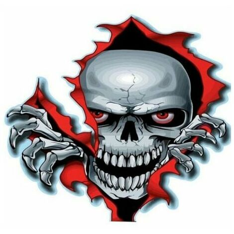 1415CM Skull Off Headlight Decal Sticker Decal Rear Warning Pattern Removable Decal Bumper Sticker (1/5)