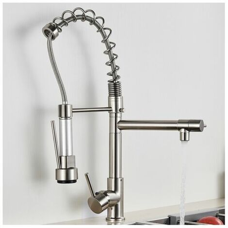 Sauber Astano Pull Out Kitchen Tap – Single Lever Black - View #4
