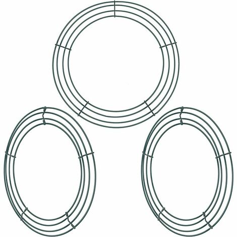 Packs Wire Garland Rings Wire Wreath Frames for Christmas Decoration, Dark Green (12 Inches) (1/5)