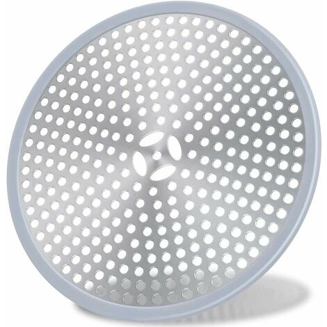Shower Drain, Hair Filter, Shower Plug Filter, Anti Hair Shower Grid, Drain Cover Sink Filter, Hair Catcher Shower Drain - Silver Stainless Steel and Silicone
