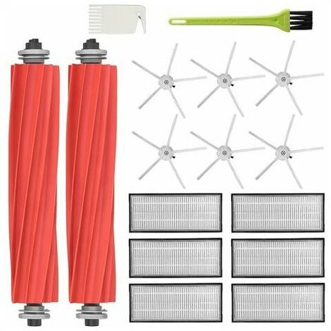 Accessories for Roborock S7 MaxV Ultra / S7 MaxV / S7 Plus / S7 Max / S7 Robot Vacuum Cleaner Spare Parts (2 Main Brushes + 6 Filters + 6 Side Brushes + 2 Cleaning Brushes) (1/5)