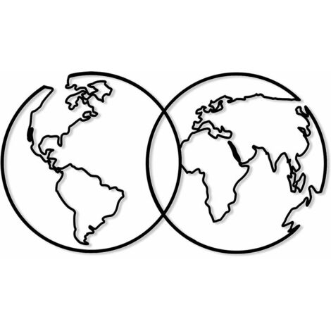 Metal World Map (60 x 34 cm) Metal wall decoration bedroom decoration metal wall art World Map Living room decoration metal wall art (1/5)