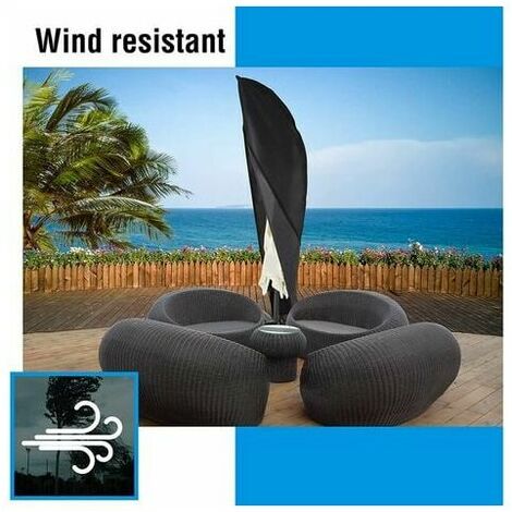 Protective cover suitable for cantilever parasols with a diameter of 2m, 3m, 3.5m, parasol cover, UV protection, full zip and drawstring, made of 420D Oxford, res