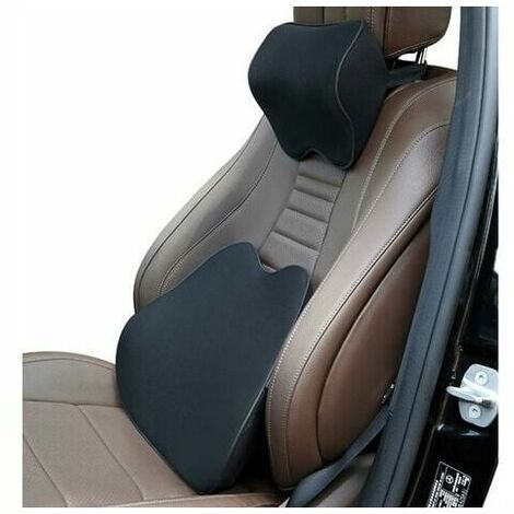 Car Lumbar Pillow Back Support Memory Foam Lumbar Support for Office Chair Wheelchair Car Seat (Black) (1/5)