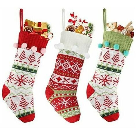 Christmas Stocking Set 3 Pieces Christmas Stocking Christmas Boots Christmas Fireplace Ornaments (Santa Claus, Snowman, Snowman and Moose) (B)
